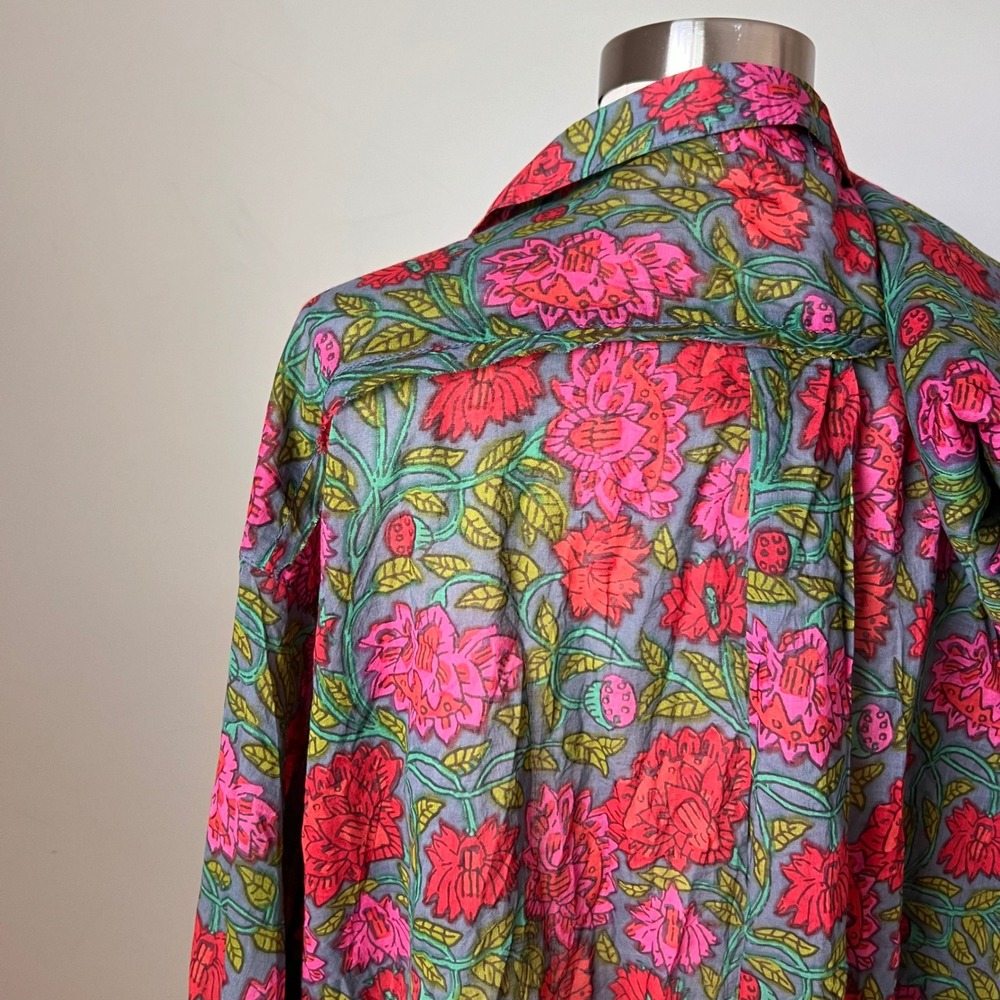 Natural Life Dreamy Cotton Pajama Set XL Blue Lush Zinnias Long Sleeve Sleepwear - Picture 8 of 12